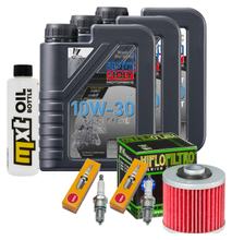 Kit d'inspection 3L 10W-30 + filtre à huile + 2 bougies pour Yamaha XV Virago 535 ccm Année 1996 - 2002