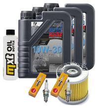 Kit d'inspection 3L 10W-30 + filtre à huile + 2 bougies pour Yamaha XV Virago 535 ccm Année 1996 - 2002