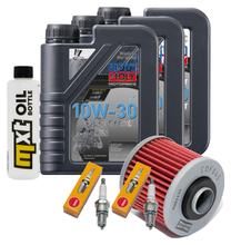 Kit d'inspection 3L 10W-30 + filtre à huile + 2 bougies pour Yamaha XV Virago 535 ccm Année 1996 - 2002