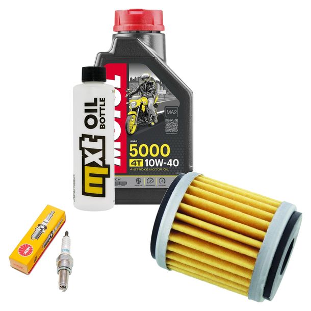 Inspektionspaket 1L 10W-40 + Ölfilter + 1x Zündkerze für Yamaha YZF R 125 ccm Bj. 2008 - 2012