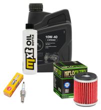 Pacchetto di ispezione 1L 10W-40 + filtro olio + 1x candela per Yamaha YZF R 125 ccm Anno 2013