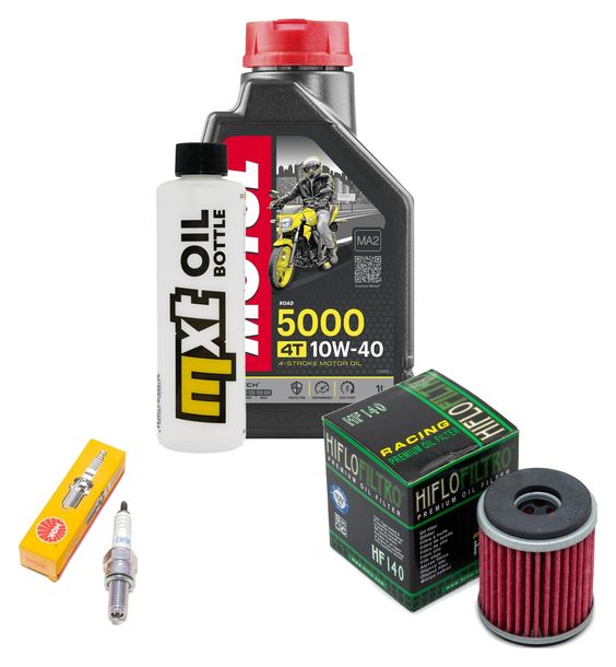 Inspektionspaket 1L 10W-40 + Ölfilter + 1x Zündkerze für Yamaha YZF R 125 ccm Bj. 2014 - 2015