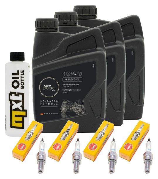 Inspektionspaket 3L 10W-40 + Ölfilter + 4x Zündkerze für Yamaha YZF-R1 1000 ccm Bj. 2000 - 2001