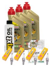 Inspection package 3L 10W-40 + oil filter + 4x spark plug for Yamaha YZF-R1 1000 ccm Year 2000 - 2001