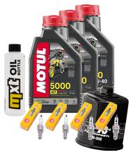 Pacchetto di ispezione 3L 10W-40 + filtro olio + 4x candela per Yamaha YZF-R1 1000 ccm Anno 2000 - 2001
