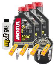 Kit d'inspection 3L 10W-40 + filtre à huile + 4x bougie pour Yamaha YZF-R1 1000 ccm Année 2000 - 2001
