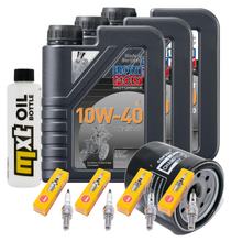Inspektionspaket 3L 10W-40 + Ölfilter + 4x Zündkerze für Yamaha YZF-R1 1000 ccm Bj. 2000 - 2001
