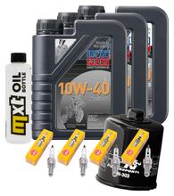 Inspection package 3L 10W-40 + oil filter + 4x spark plug for Yamaha YZF-R1 1000 ccm Year 2000 - 2001