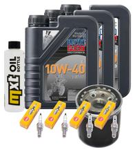 Inspection package 3L 10W-40 + oil filter + 4x spark plug for Yamaha YZF-R1 1000 ccm Year 2000 - 2001