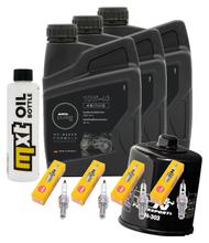 Kit d'inspection 3L 10W-40 + filtre à huile + 4x bougie pour Yamaha YZF-R1 1000 ccm Année 2000 - 2001