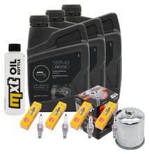 Inspection package 3L 10W-40 + oil filter + 4x spark plug for Yamaha YZF-R1 1000 ccm Year 2000 - 2001