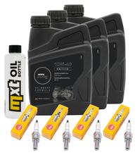 Inspectiepakket 3L 10W-40 + Oliefilter + 4x Bougie voor Yamaha YZF-R1 1000 ccm Bauwjaar 2000 - 2001