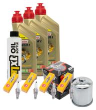 Pacchetto di ispezione 3L 10W-40 + filtro olio + 4x candela per Yamaha YZF-R1 1000 ccm Anno 2000 - 2001