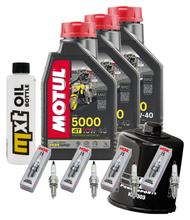 Inspectiepakket 3L 10W-40 + Oliefilter + 4x Bougie voor Yamaha YZF-R1 1000ccm Bouwjaar 2002 - 2003