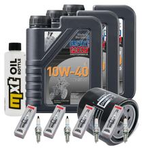 Kit d'inspection 3L 10W-40 + filtre à huile + 4x bougie pour Yamaha YZF-R1 1000 ccm Année 2002 - 2003