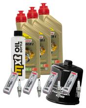 Inspectiepakket 3L 10W-40 + Oliefilter + 4x Bougie voor Yamaha YZF-R1 1000ccm Bouwjaar 2002 - 2003