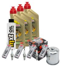 Inspektionspaket 3L 10W-40 + Ölfilter + 4x Zündkerze für Yamaha YZF-R1 1000 ccm Bj. 2002 - 2003