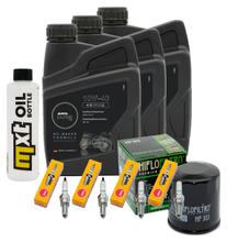 Inspektionspaket 3L 10W-40 + Ölfilter + 4x Zündkerze für Yamaha YZF-R1 1000 ccm Bj. 2005 - 2006