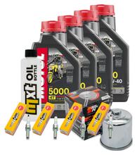 Inspection package 4L 10W-40 + oil filter + 4x spark plug for Yamaha YZF-R1 1000 ccm Year 2009 - 2016