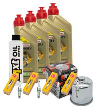 Inspection package 4L 10W-40 + oil filter + 4x spark plug for Yamaha YZF-R1 1000 ccm Year 2009 - 2016