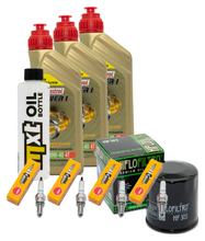 Paquete de inspección 3L 10W-40 + filtro de aceite + 4 bujías para Yamaha YZF-R6 600 ccm Año 1999 - 2000