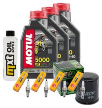 Inspectiepakket 3L 10W-40 + Oliefilter + 4x Bougie voor Yamaha YZF-R6 600cc Bj. 1999 - 2000
