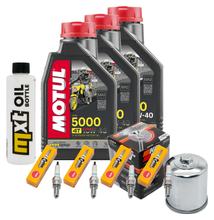Inspection package 3L 10W-40 + oil filter + 4x spark plug for Yamaha YZF-R6 600 ccm Year 1999 - 2000