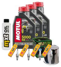 Inspection package 3L 10W-40 + oil filter + 4x spark plug for Yamaha YZF-R6 600 ccm Year 1999 - 2000