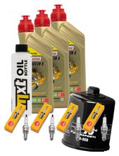 Inspection package 3L 10W-40 + oil filter + 4x spark plug for Yamaha YZF-R6 600 ccm Year 1999 - 2000