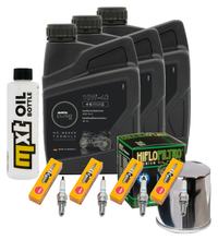 Kit d'inspection 3L 10W-40 + filtre à huile + 4x bougie pour Yamaha YZF-R6 600 ccm Année 1999 - 2000