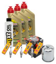 Inspection package 3L 10W-40 + oil filter + 4x spark plug for Yamaha YZF-R6 600 ccm Year 1999 - 2000