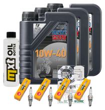Pacchetto di ispezione 3L 10W-40 + filtro olio + 4x candela per Yamaha YZF-R6 600 ccm Anno 2006 - 2007