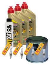 Inspectiepakket 3L 10W-40 + Oliefilter + 4x Bougie voor Yamaha YZF-R6 600cc Bj. 2008