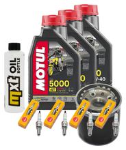 Inspectiepakket 3L 10W-40 + Oliefilter + 4x Bougie voor Yamaha YZF-R6 600cc Bj. 2008