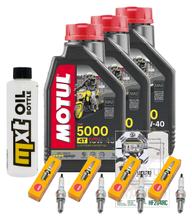 Inspectiepakket 3L 10W-40 + Oliefilter + 4x Bougie voor Yamaha YZF-R6 600cc Bj. 2008