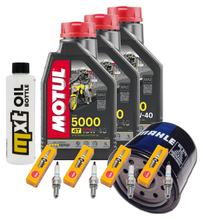 Inspectiepakket 3L 10W-40 + Oliefilter + 4x Bougie voor Yamaha YZF-R6 600cc Bj. 2008