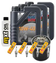 Kit d'inspection 3L 10W-40 + filtre à huile + 4x bougie pour Yamaha YZF-R6 600 ccm Année 2008