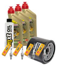 Kit d'inspection 3L 10W-40 + filtre à huile + 4x bougie pour Yamaha YZF-R6 600 ccm Année 2009 - 2017