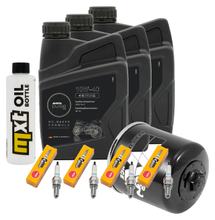 Inspectiepakket 3L 10W-40 + oliefilter + 4x bougie voor Yamaha YZF-R6 600ccm bouwjaar 2009 - 2017