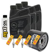 Inspectiepakket 3L 10W-40 + oliefilter + 4x bougie voor Yamaha YZF-R6 600ccm bouwjaar 2009 - 2017