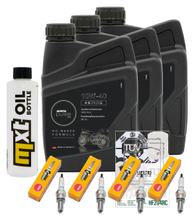 Inspectiepakket 3L 10W-40 + oliefilter + 4x bougie voor Yamaha YZF-R6 600ccm bouwjaar 2009 - 2017