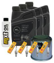 Inspectiepakket 3L 10W-40 + oliefilter + 4x bougie voor Yamaha YZF-R6 600ccm bouwjaar 2009 - 2017