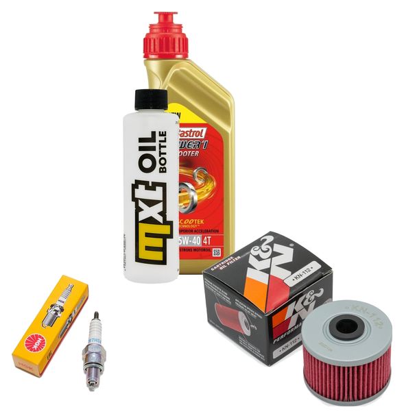 Pacchetto di ispezione 1L 5W-40 + filtro olio + 1x candela per Peugeot Django 50 ccm