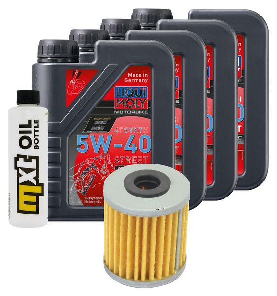 Paquete de inspección 4L 5W-40 con filtro de aceite para Honda TRX FourTrax Rancher 420 ccm