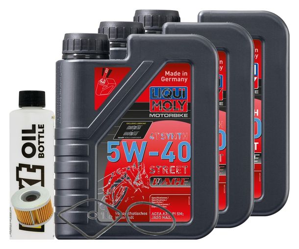 Pacchetto di ispezione 3L 5W-40+filtro olio per Honda TRX FE FM FourTrax AC 500 ccm Anno 2005