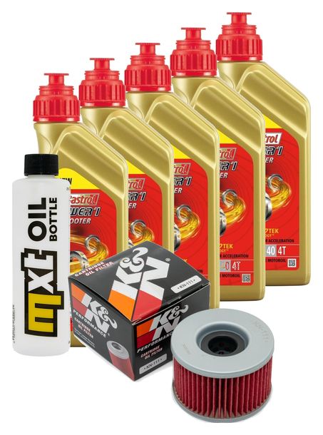 Inspektionspaket 5L 5W-40 + Ölfilter für Honda TRX FA FourTrax LC 500 ccm Bj. 2004