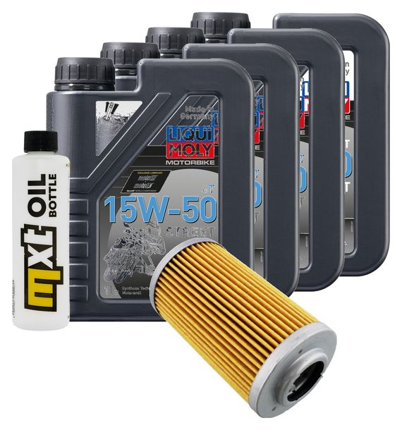 Inspektionspaket 4L 15W-50 + Ölfilter für Aprilia RSV Tuono R 1000 ccm Bj. 2010