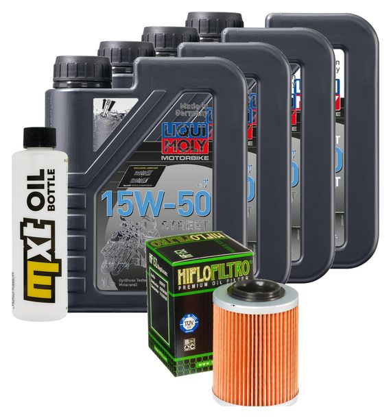 Paquete de inspección 4L 15W-50+filtro de aceite para Aprilia RSV Tuono R 1000 ccm Año 2010