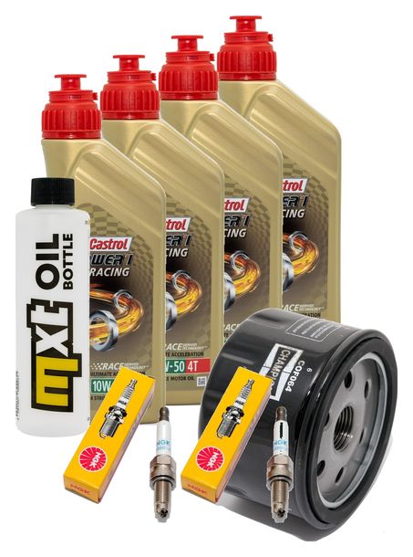 Inspektionspaket 4L 10W-50 + Ölfilter + 2x Zündkerze für BMW R NineT Scrambler Pure Racer Urban 1200 ccm Bj. 2016