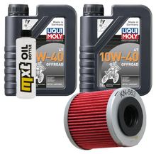 Paquet d'inspection 2L 10W-40+filtre à huile pour Derbi Mulhacen Cafe Senda R 4V DRD SM 125 ccm Année 2008 - 2016